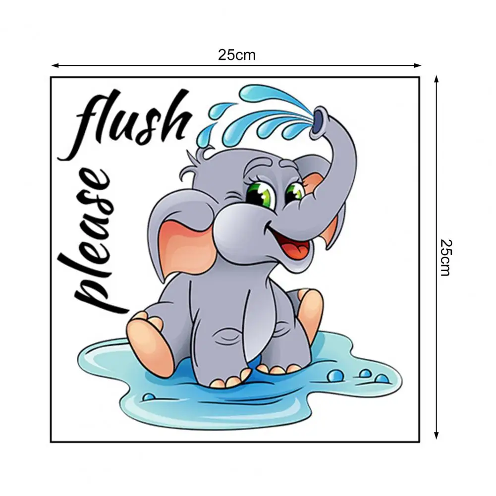 Wc Sticker Cartoon Olifant Patroon Wandtegel Sticker Sticker Zelfklevende  Waterdichte Badkamer Toilet Muur Sticker Home Decor - AliExpress, image size:1001x1001