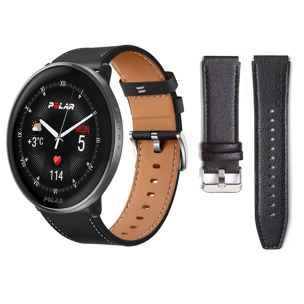 Cinturino In Silicone + Pelle Da 22Mm Per Polar Vantage V3 M M2 Smartwatch Band Per Polar Grit X Pro/Titan Wristband Bracciale Accessori