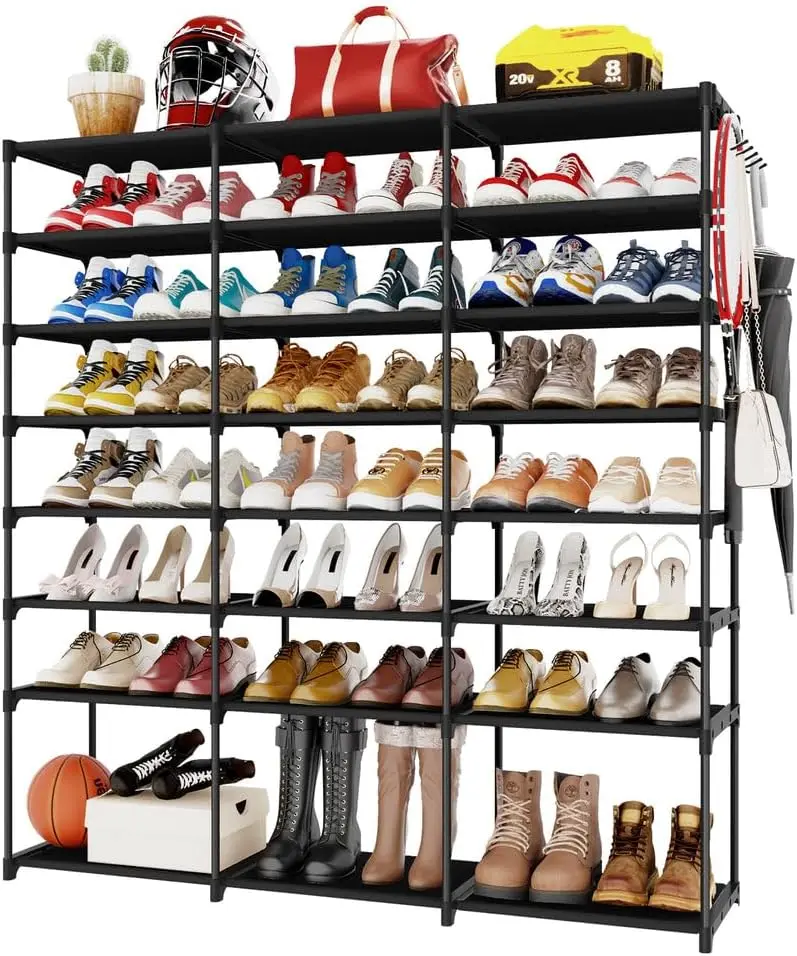 

Органайзер для обуви Kitsure-8-уровневая большая стойка для обуви для шкафа вмещает до 48 пар обуви и сапог, многофункциональная полка для обуви