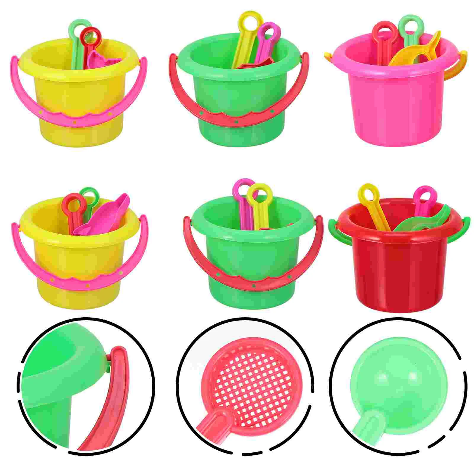 

24 Pcs Beach Bucket Scoop Plastic Playing with Sand Toy for Child Kids Mini Buckets