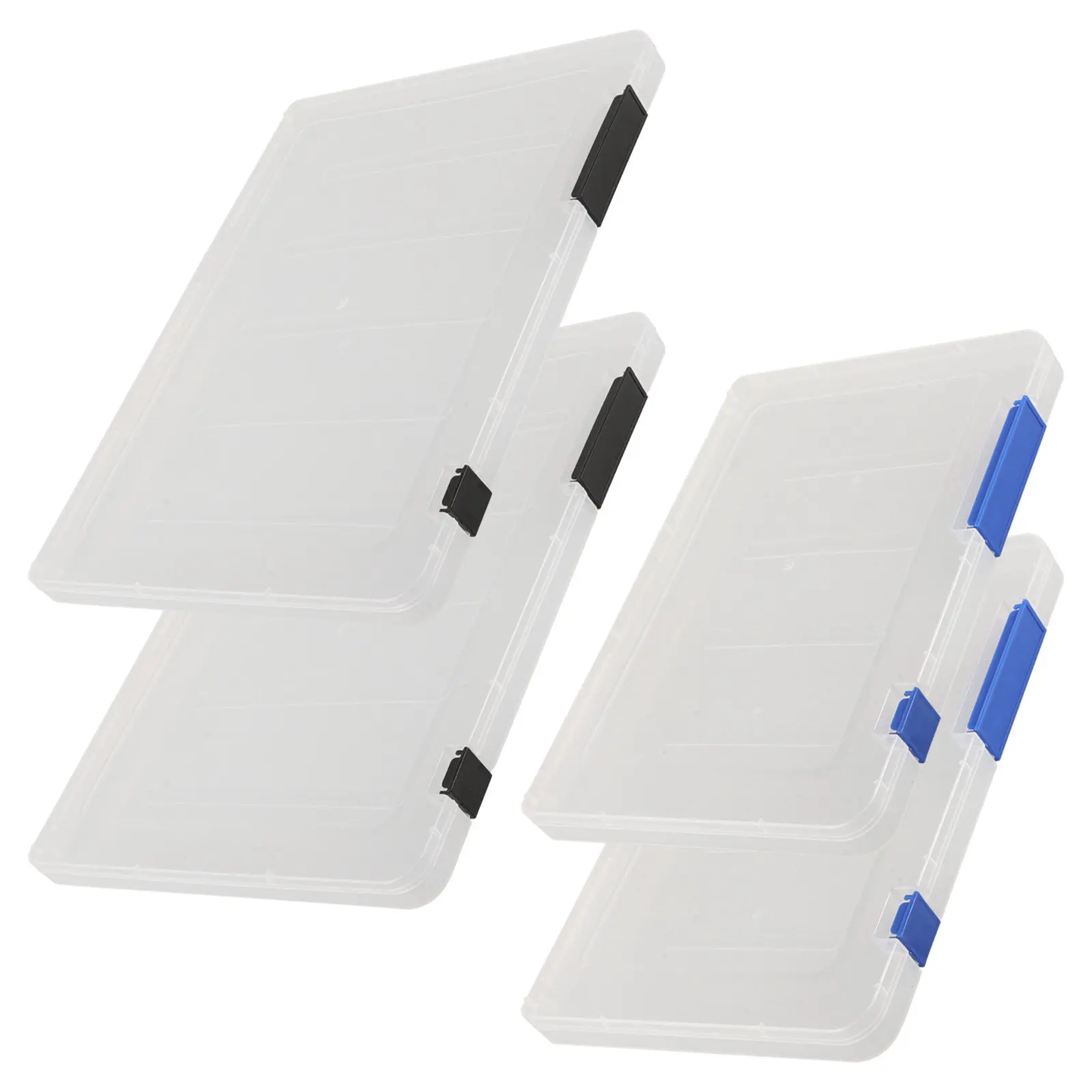 4Pcs A4 A5 File Storage Box Transparent Thickened Document Organizer ...
