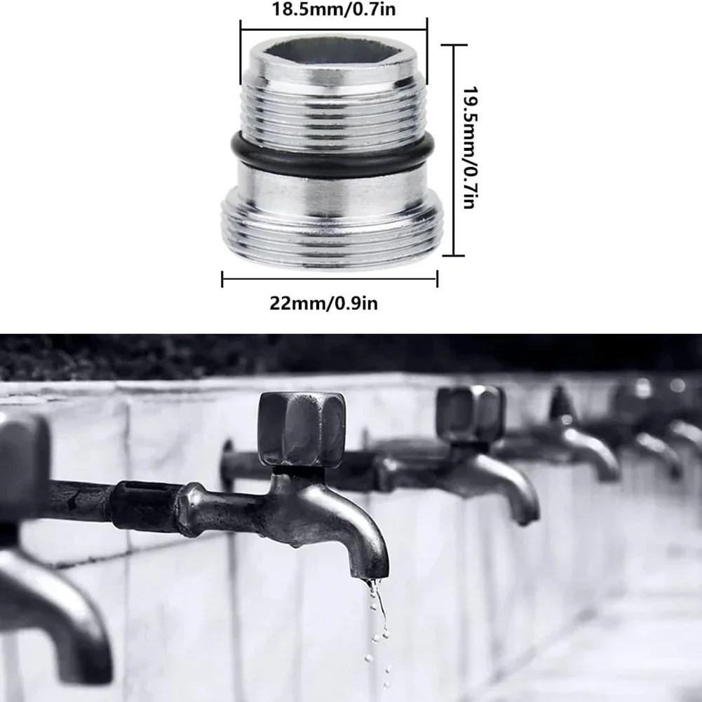4pcs Tap Adapters Embedded Bubbler Aerator Connector With Rubber Seal M18.5 To M22 Male Thread Water Outlet Conversion Adapter