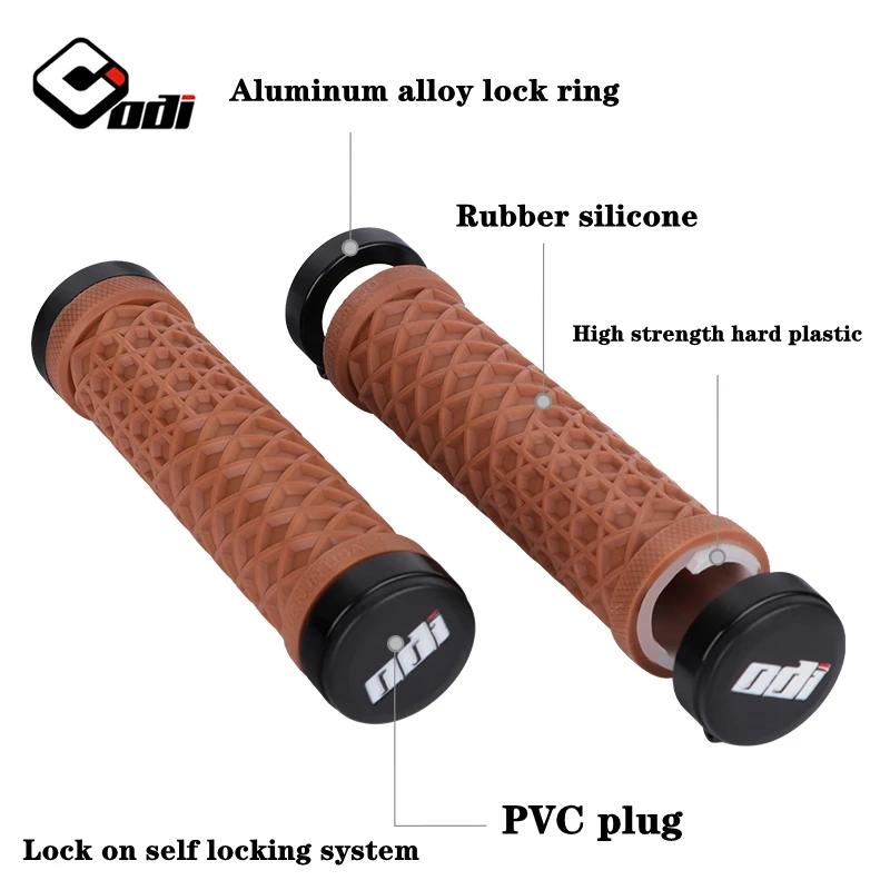Durable Anti-Slip Silicone Bicycle Handlebar Grips with Shock Absorption and Double Lock Rings