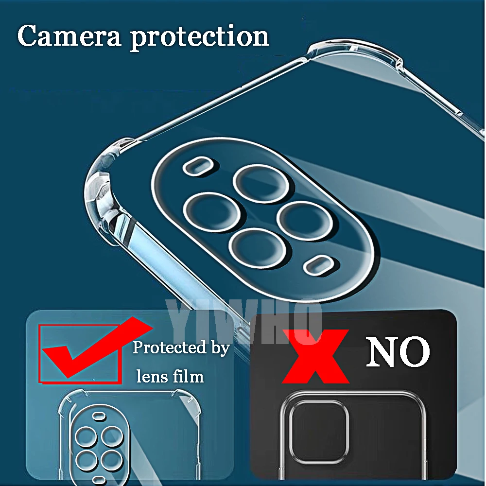 Transparent Shockproof Airbag Phone Case with Protective Lens and Soft TPU Back Cover