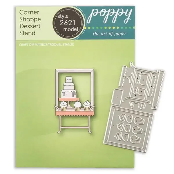 PoppyStamp 코너 상점 디저트 스탠드, DIY 스크랩북 사진 앨범 카드 제작 장식 용품, 다이 커팅 도장