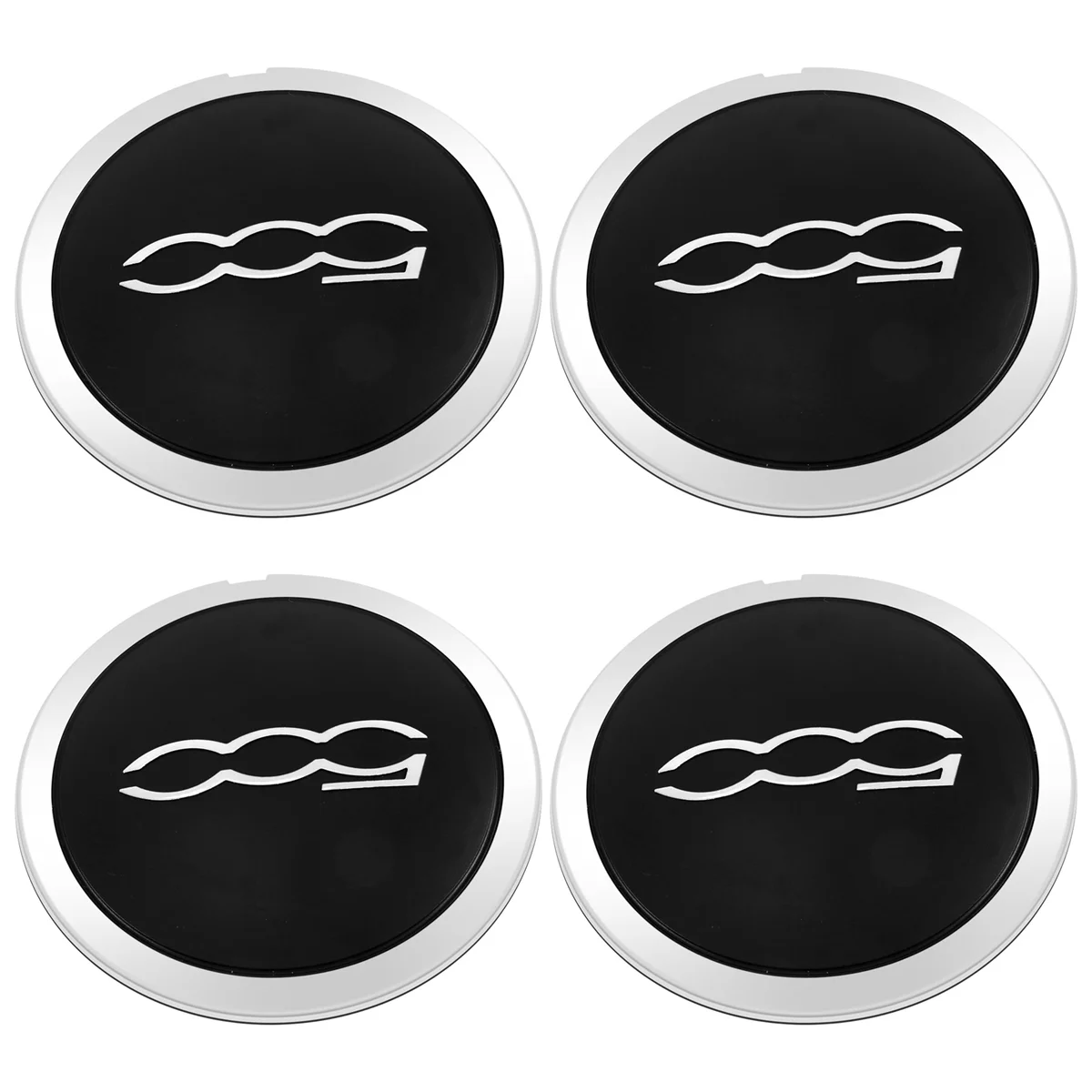 4Pcs 133mm Hubcap for Fiat 500 Wheels Centre Hub Caps Set 68078419AC 68078421AC Dust Cover 51884863 Silver wheel center caps wheel center hub cap sticker
