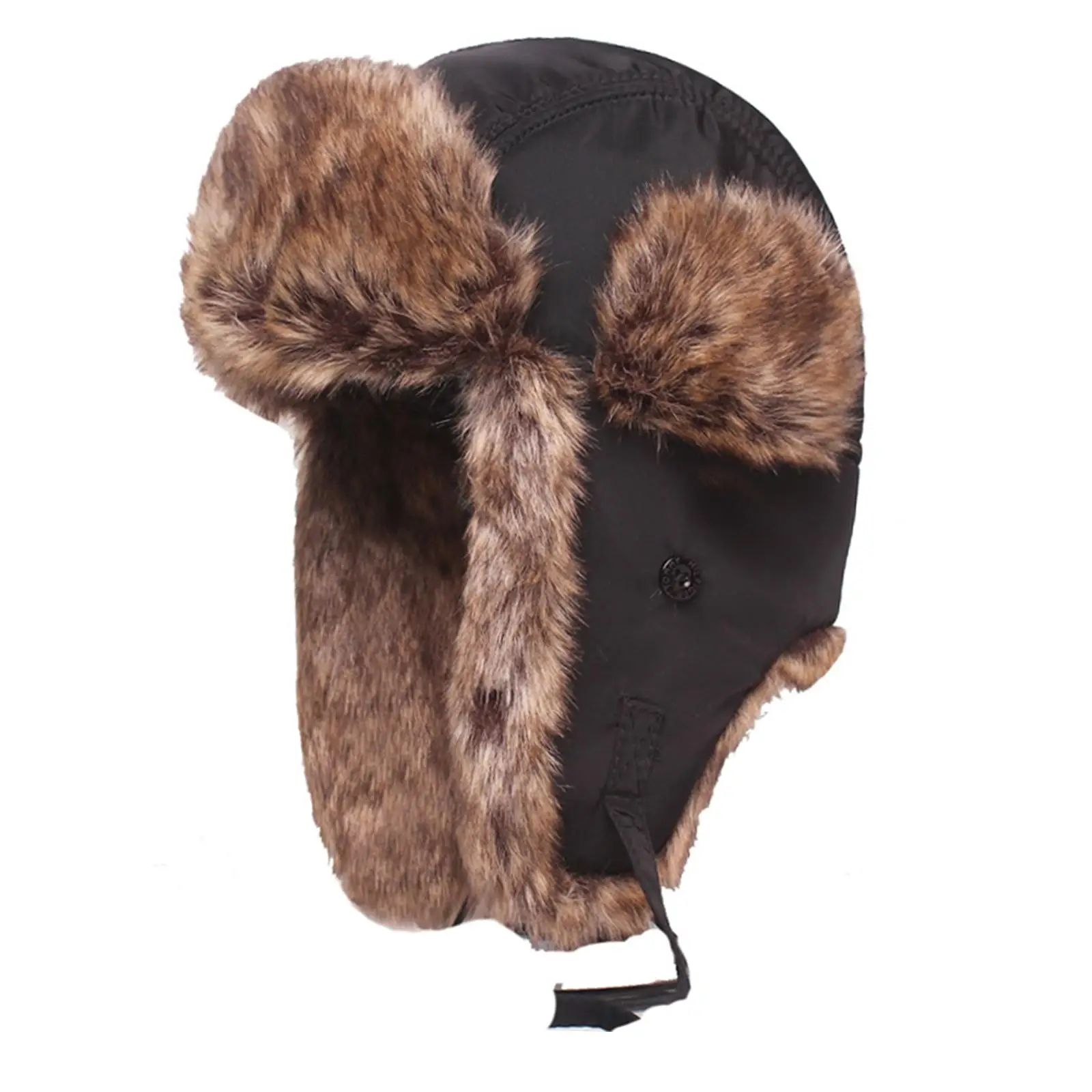 Men`s Winter Hat with Earflaps Soft Plush Ski Hat Ear Protection Casual Trapper Hat Russian Ushanka Hat for Cycling Camping