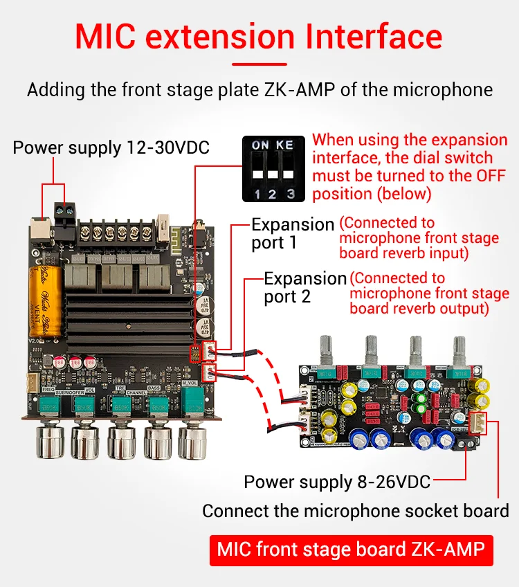 ZK-ST21 Bluetooth Digital Amplifier Board 2.1 Channel 100W+100W+