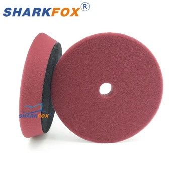 Sharkfox 5Inch(125mm) Car Sponge Buffing Polishing Pad Flat Polish Pad with Hook&Loop Removes Scratche For Polishing/Waxing