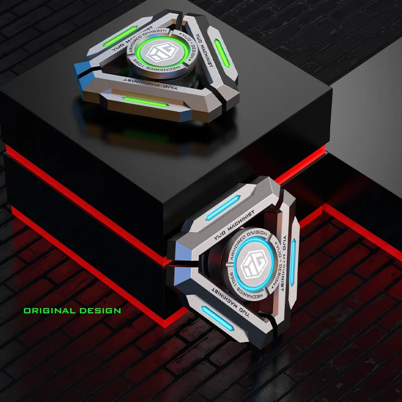 Fidget toy sensory fidget toy anti stress toy fingertip gyroscope toy Luminous Metal Fidget Spinner Hand Top Spinners Glow in Dark EDC Stress Relief Toys Kinetic Gyroscope for Kids Adults