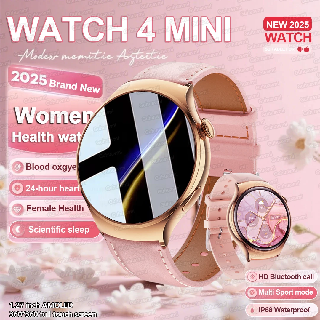 2026New GPS NFC Bluetooth Call Smartwatch Women Watch 4 mini Sport Track Heart Rate Pressure Monitoring Health Smartwatch Ladies 1