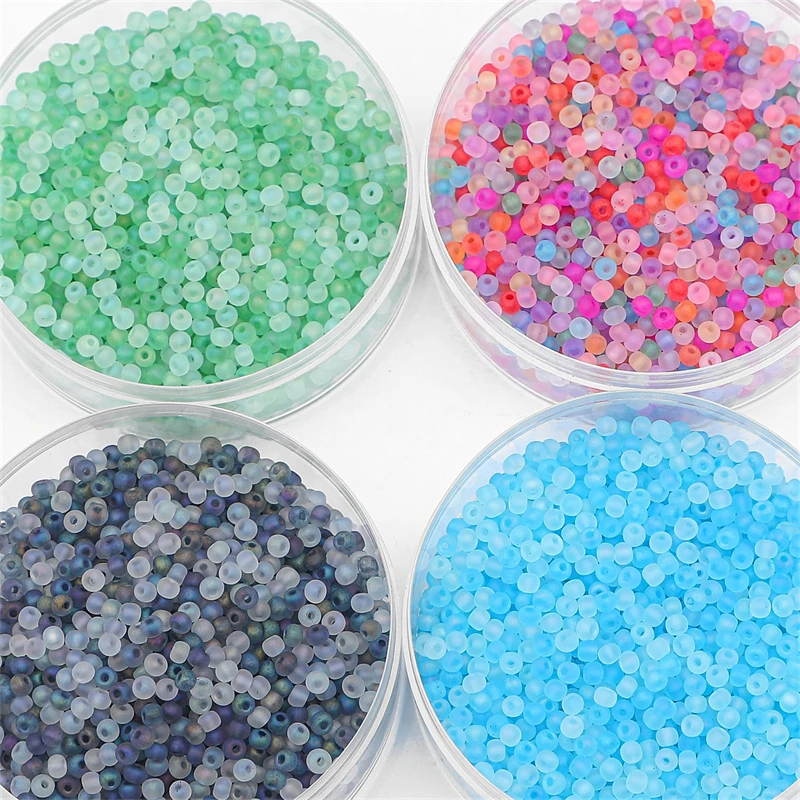 2/3/4mm Frosted Multi-Color Glass Rice Beads - DIY Jewelry (Earring/Bracelet/Necklace) 10g/Bag ≈660/220/100pcs 0.8mm Aperture