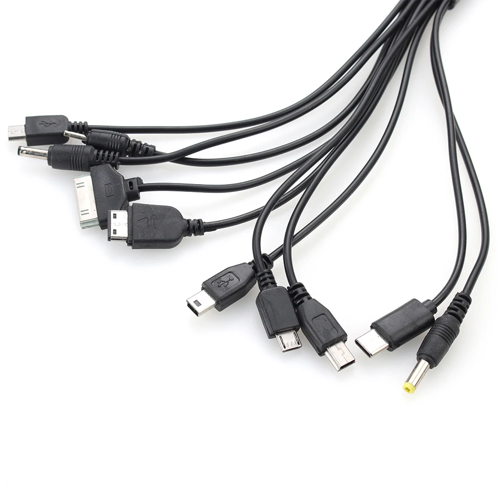 다기능 USB 데이터 와이어 코드, 10 인 1 멀티 헤드 충전 충전 케이블 500 개
