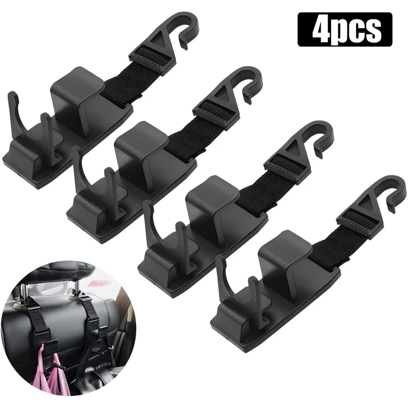 

2-4Pcs Universal Car Seat Headrest Adjustable Seat Hook Storage Hanger Car Back Seat Organizer Holder Auto Interior Accessories