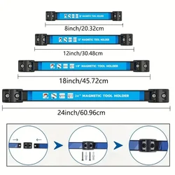 Heavy Duty Magnetic Tool Holder Bar for Workshop and Garage Organization (Style A)