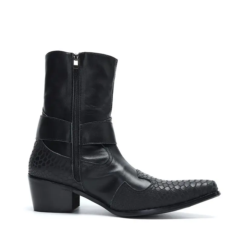 メンズ本革カウボーイブーツ,サイズ37-46,本革 - AliExpress