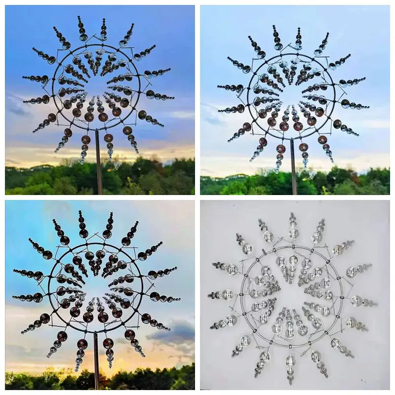 

Unique Magical Metal Windmill Outdoor Wind Spinners Wind Collectors Courtyard Patio Lawn Garden Decoration for Outdoor Indoor