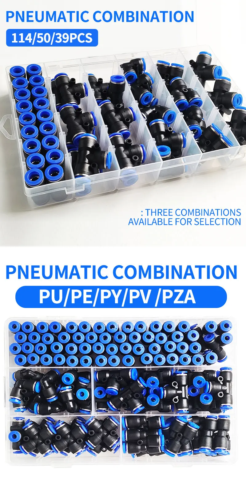 Description Picture 2 of item39 PCs Boxed PU-12/PE-12/PZA-12/PY-12/PV-12/PG-12 Pneumatic Connectors Kit 12mm Outer Diameter of the Hose Pipe Tube Air
