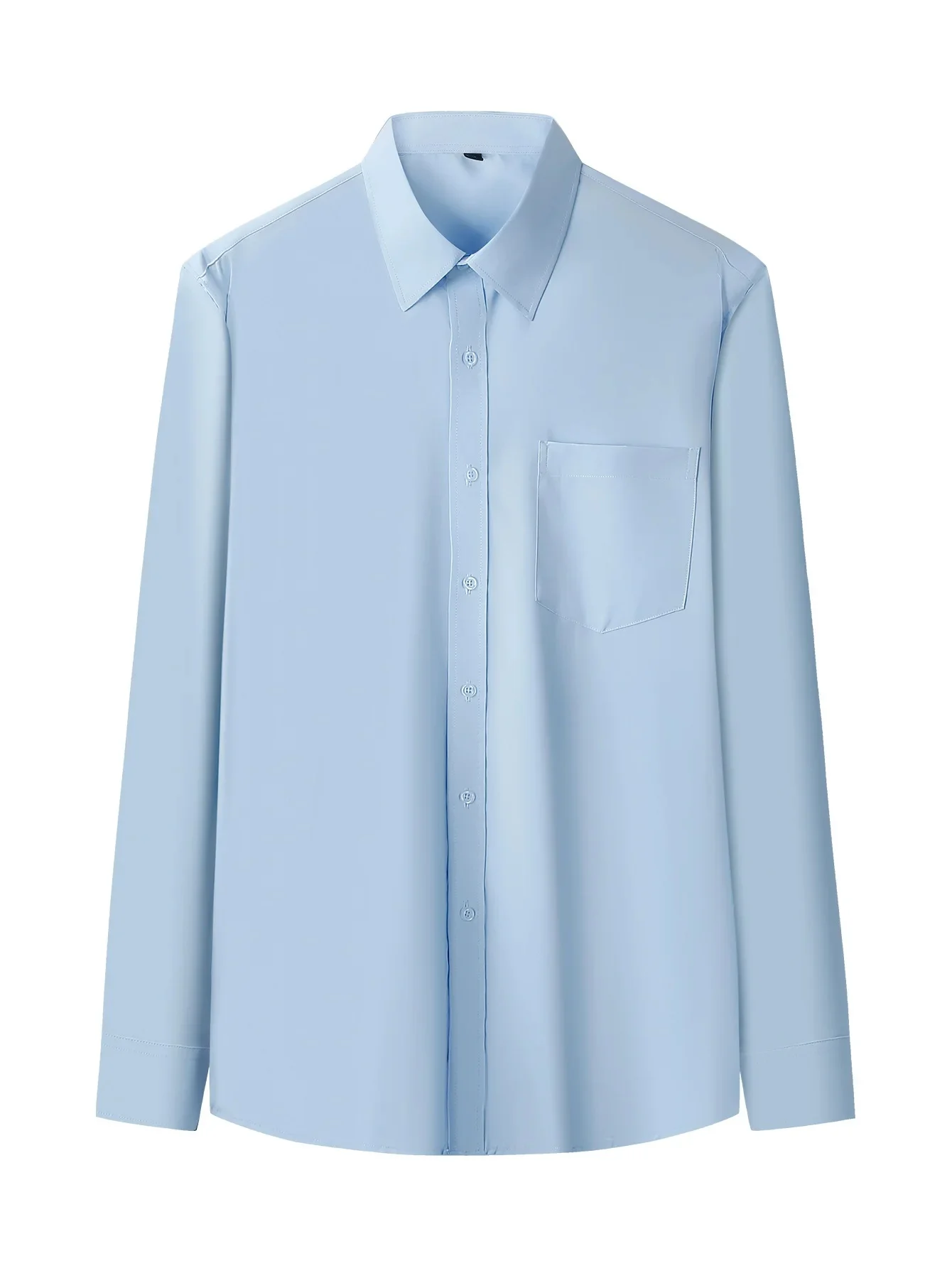 Iron-Free Long Sleeve Silk Smooth Drapey Wedding Shirt for Men Summer Business Formal Wine Red Large Size Men's Clothing