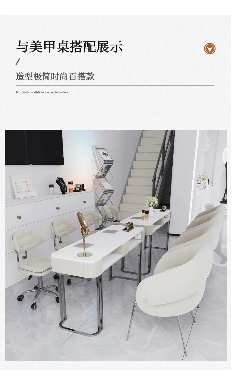 Description Picture 4 of itemWhite Luxury Modern Nail Tables Manicure Professional Drawer Beauty Nail Tables Living Room Mesa Manicura Salon Furniture MR50NT