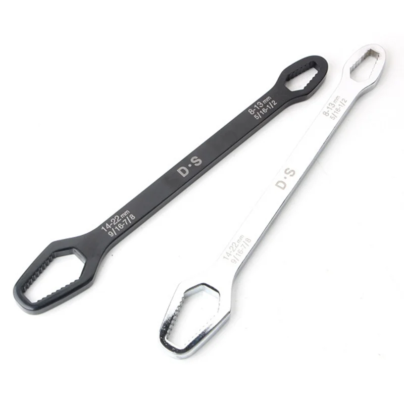 Double Ended Multifunctional Universal Wrench 8mm-22mm Self-Tightening Wrench Chrome Vanadium Steel Repair Tool