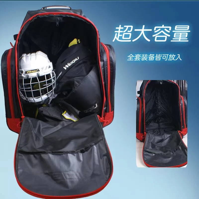 Weft Ball Ice Hockey Gear Equipment Bag Children's Wheel Wertical Can Carry Adult Storage Rod Draw-bar Box Full Set