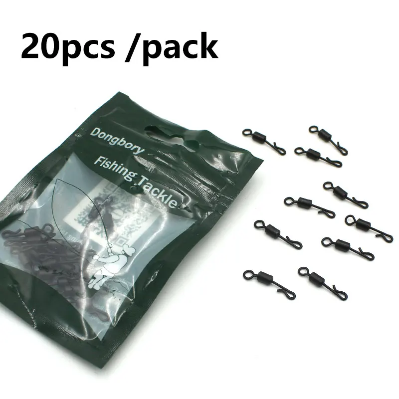 20 Stück Karpfenangeln Zubehör Schnellwechsel-Hooklinks Swivel Snap UK8 # / UK11 # Für Karpfenangeln Hair Rigs Connector Tackle – Detail 6