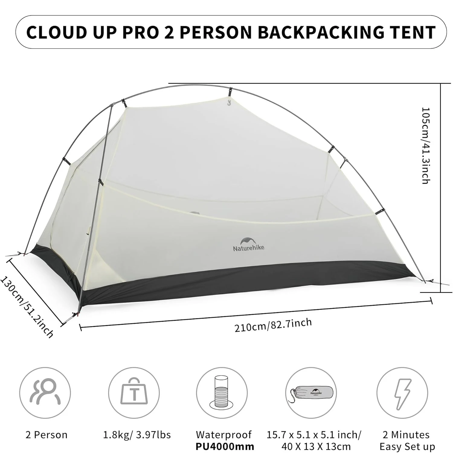 Naturehike Cloud Up Pro 2-Person Tent Outdoor Camping Tent