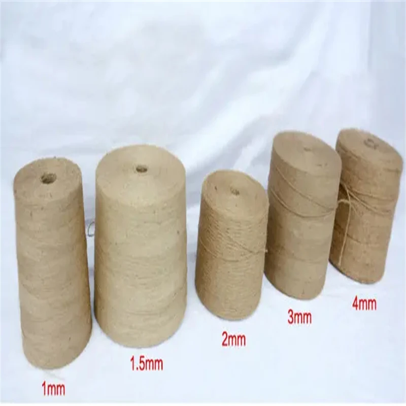 1mm 2mm 3mm 4mm 5mm 6mm 직경 천연 대마 코드 리넨 황마 코드 스레드 선물 패키지 직조 공예 공예 EH48