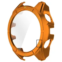 Premium Protective Watch Case with Scale Decoration - Sleek Shell Protector - 43mm AMOLED (05 Orange Green)