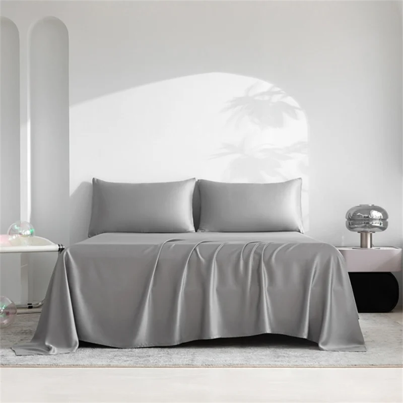 Home 100% Bamboo Flat Sheet 1Pc Luxury Soft Bed Sheet Cover Single Double King Queen Size Bed Sheets Silky (Pillowcase Need Buy) 5