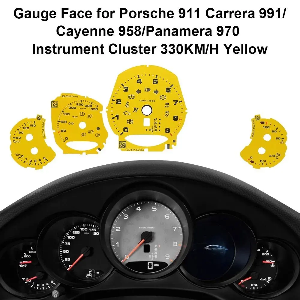 포르쉐 911 카레라 991/카이엔 958/파나메라 970용 계기판 330KM/H 옐로우 화이트