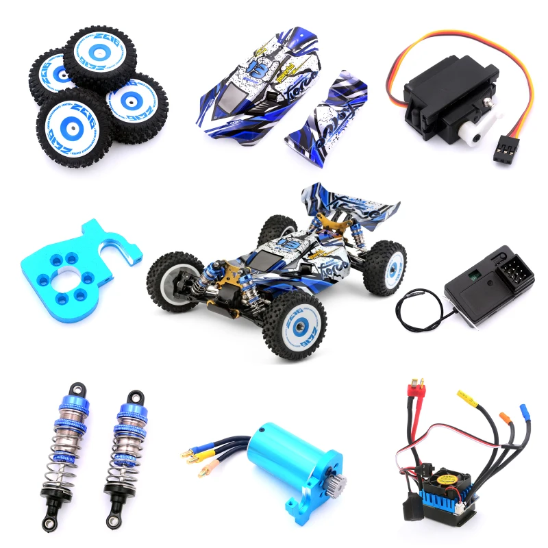 WLtoys 1/12 124016 124017 RC 정품 브러시리스 모터 ESC 충격 흡수기, 타이어 조립 서버 나사 너트 키트