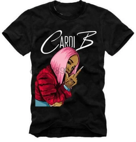 Летняя мода 2019 г. популярная футболка Cardi B певица американская звезда мне