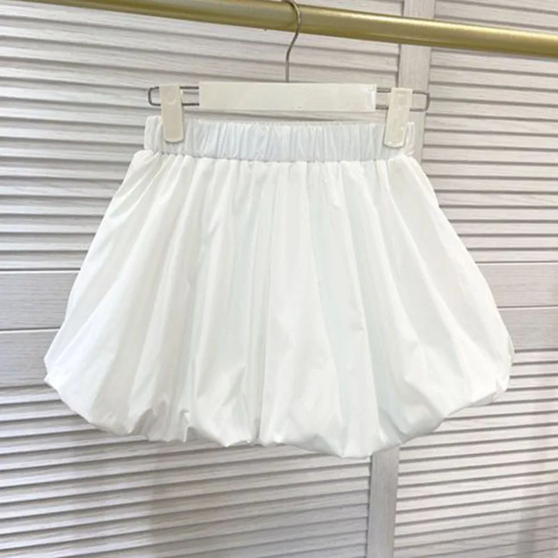 Lucyever 2025 Spring Fluffy Bloomer Shorts for Women Solid High Waist Loose Cute Shorts Female Korean All Match Short Pants