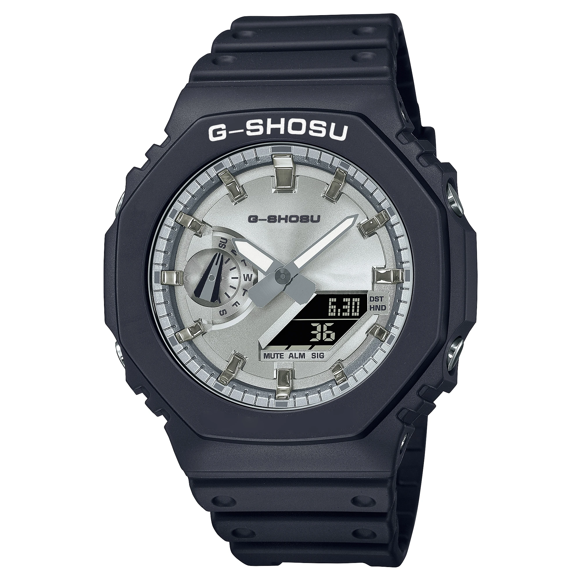 Electronic Sports Unisex Watch Full Function World Time LED Auto Hand Lifting Lamp Dual Display Oak Series 3