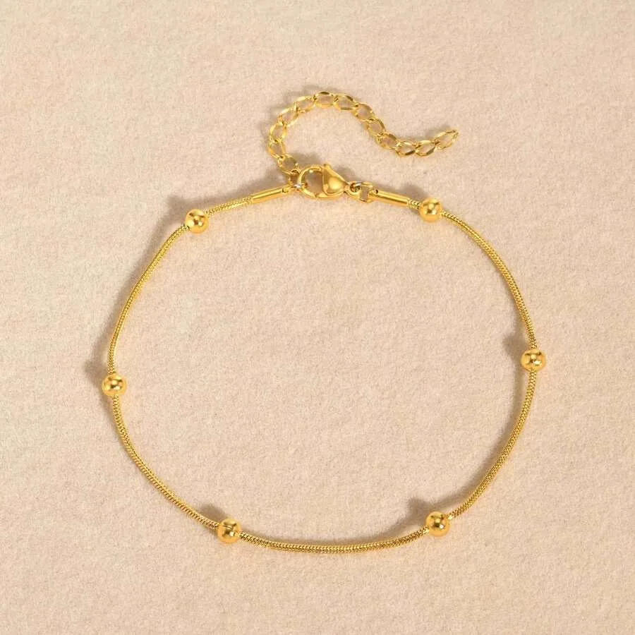 Snake Bead Chain Anklets For Daily Wear