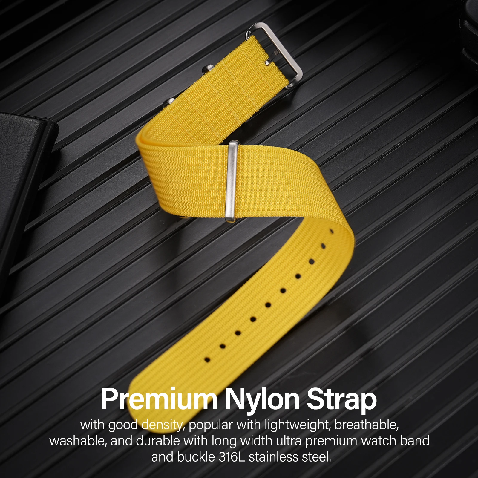 Ribbed Nylon Universal Watchband – Comfortable & Breathable Strap in Multiple Colors for All Sizes