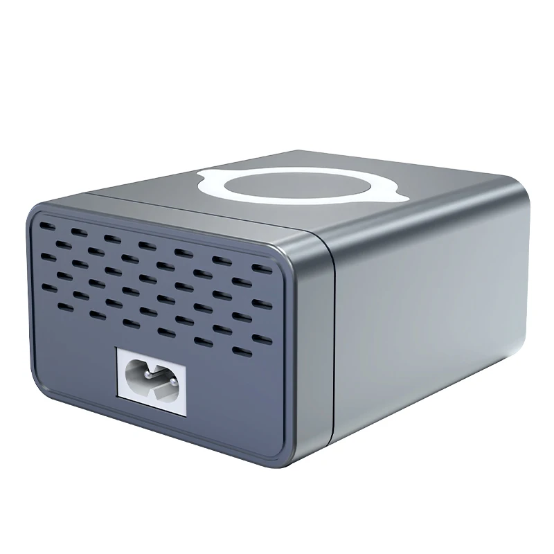 New 80W Color Display Multi-Port Charger - Simultaneous Multi-Device Wireless Charging for Smartphones, Laptops, and Tablets