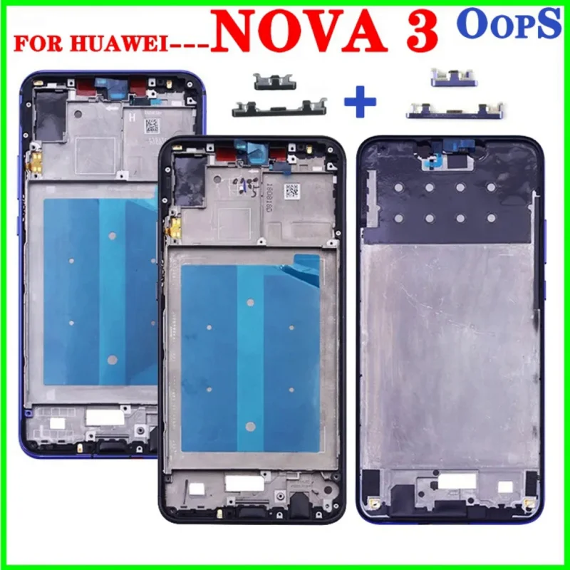 

Middle frame for huawei nova 3 Nova3 LCD front frame With On Off Side Key Button