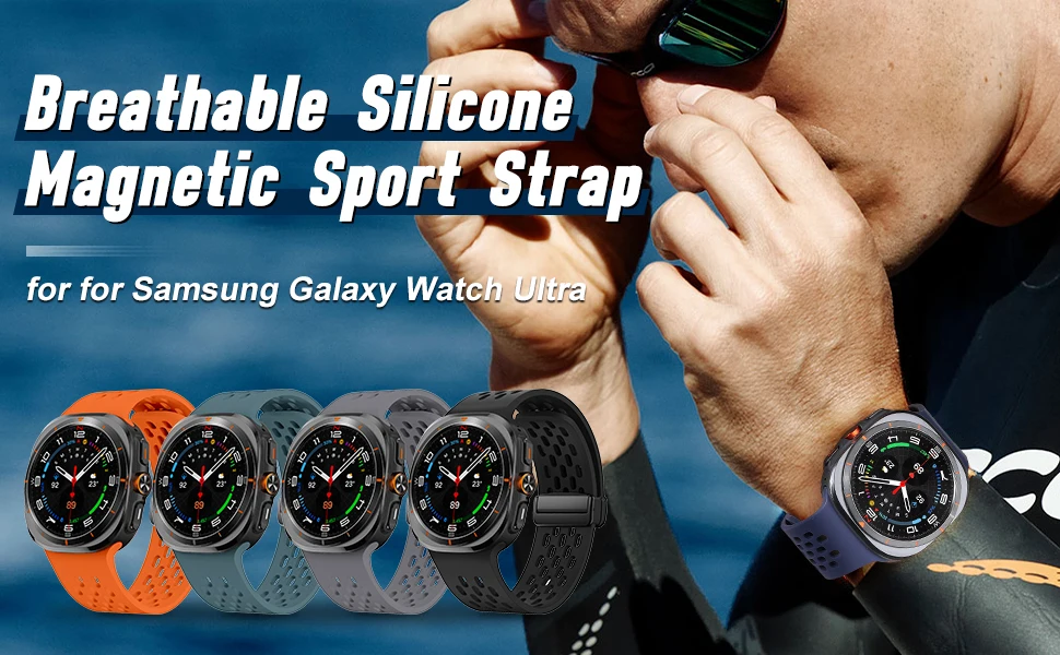 Sport Magnetisches Silikonarmband für Samsung Galaxy Watch Ultra 47mm Atmungsaktives Pulseira Armband Correa Galaxy Watch Ultra 2 – Detail 1