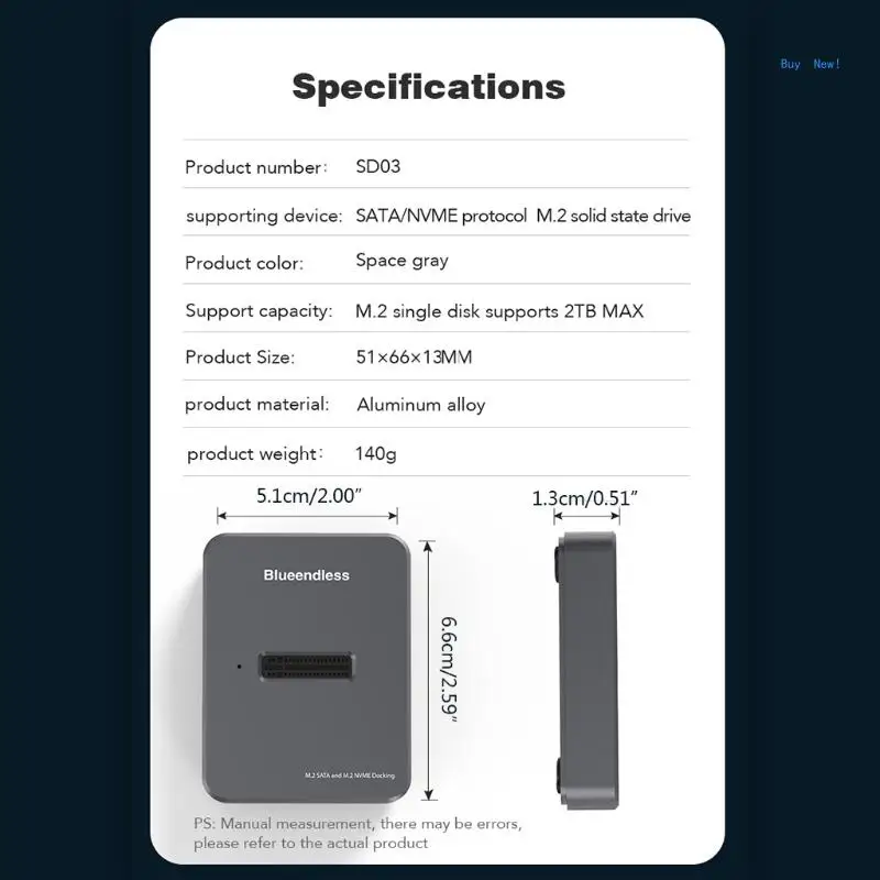 NVME   10Gbps USB M.2 SSD Ŭ ̽ Blueendless