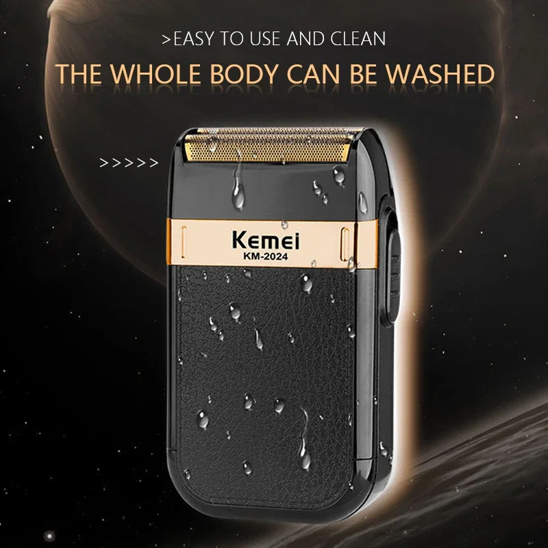 Kemei KM-2024 Professional Men's Shaving Machine USB Charging Electric Shaver Waterproof Beard Trimmer Hair Trimmer Machine 3