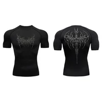 Print Compression Shirts for Men Athletic Quick Dry T-Shirts Tops Gym Workout Rash Guards Baselayer Undershirts 1