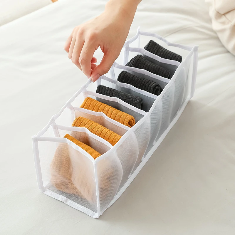 Underwear Storage Box Bra Socks Organizer 6/7/11 Grids Partition Dust-proof Foldable storage box,underwear storage organizer,underwear storage box,clothes organizer