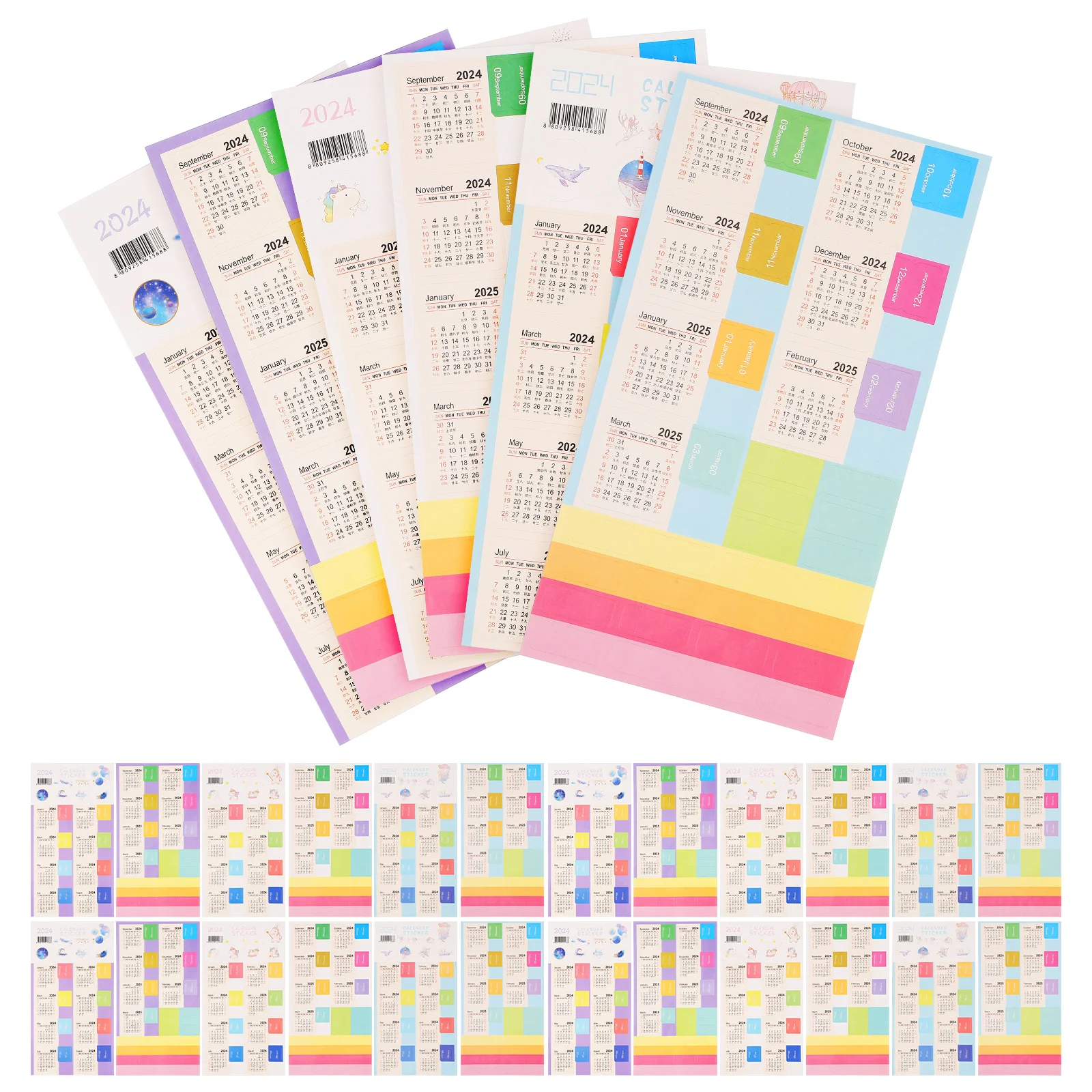 15 Sets Planner Stickers Calendar Month Stickers Book Tabs Notepad Calendar Stickers Index Tabs 4 sets of calendar stickers planner index stickers calendar index stickers notebook stickers