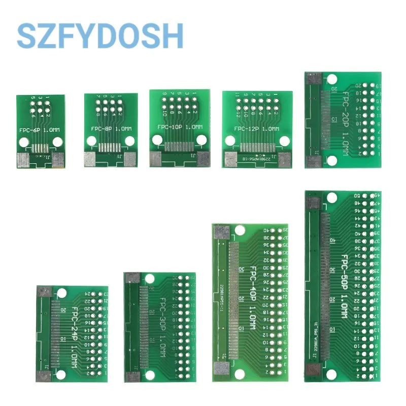 10 Pz Ffc/Fpc Piastra Adattatore Connettore Saldato 0.5Mm 6 / 8 / 10 / 12 / 20 / 24 / 30 / 40 / 50 P Pin