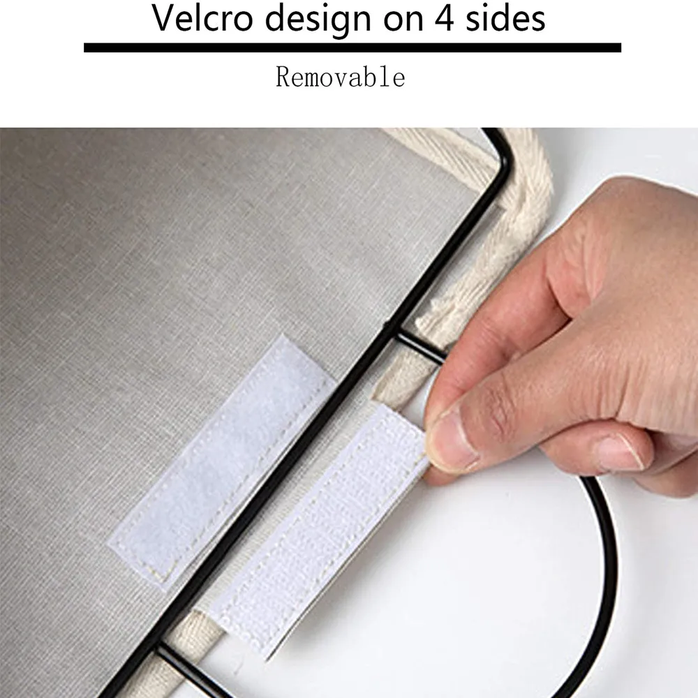 Dormitory Wall Hanging Storage Bag Wall Door Wardrobe Table Top Fabric Cotton Linen Organizer Basket For Books CD Magazine 5