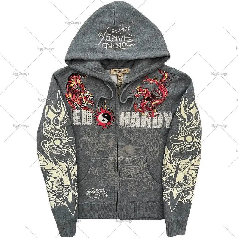 American Gothic Ro Skull Bones Oversized Hoodie Y2K Hip Hop Sle Streetwear No Brand No Sve 00% Other Material