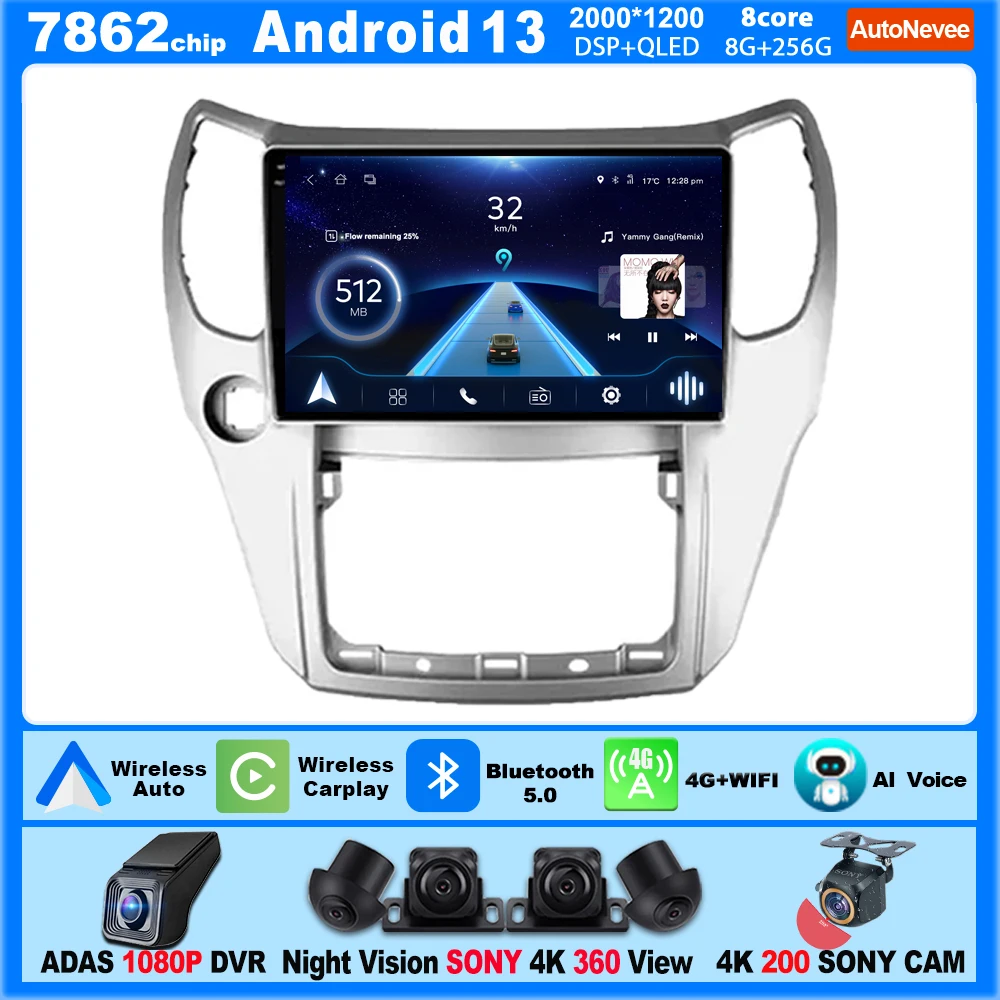 Autoradio Android Carplay Per Great Wall Hover M4 1 2012 - 2017 Lettore Multimediale Touch Sistema Intelligente Da 9 Pollici Display Gps 5G